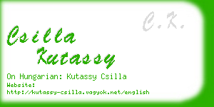 csilla kutassy business card